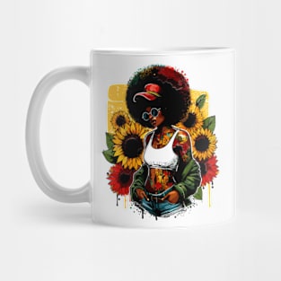 Juneteenth African American Black History Queen Sunflower Mug